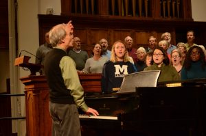College Community Chorus rehearsal