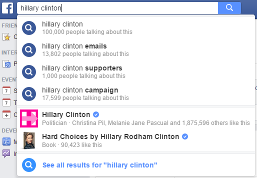 Hillary Clinton FB Likes