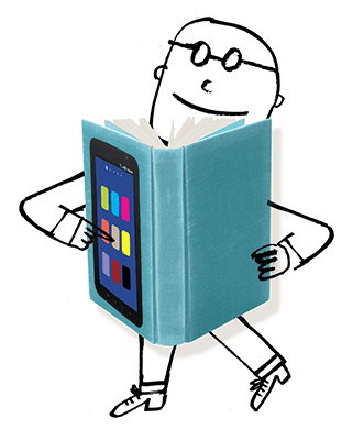 Clifford Symposium logo of man reading a digital book