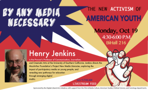 Promotional poster for Henry Jenkins lecture