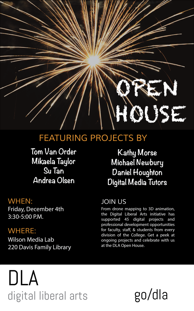 Promotional flyer for DLA open house.