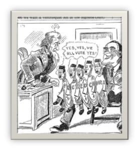 1937 political cartoon when FDR was accused of court packing