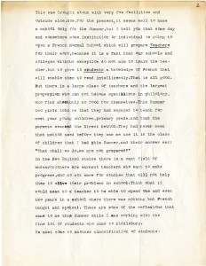 1916 De Visme Letter Page 2 French School
