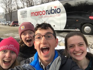 Team with the Marco Rubio campaign bus.