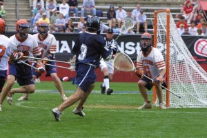 Zach Herbert attacks the goal in the 2002 National Championship Game 