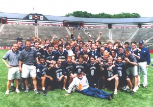 The 2001 Middlebury Panthers after their second consecutive NCAA Division III National Championship vs. Gettysburg