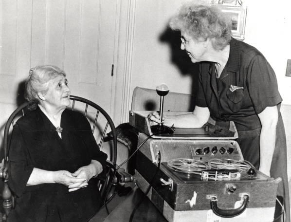 Helen Hartness Flanders recording Mrs. John. N. Fairbanks of Springfield, Vt.