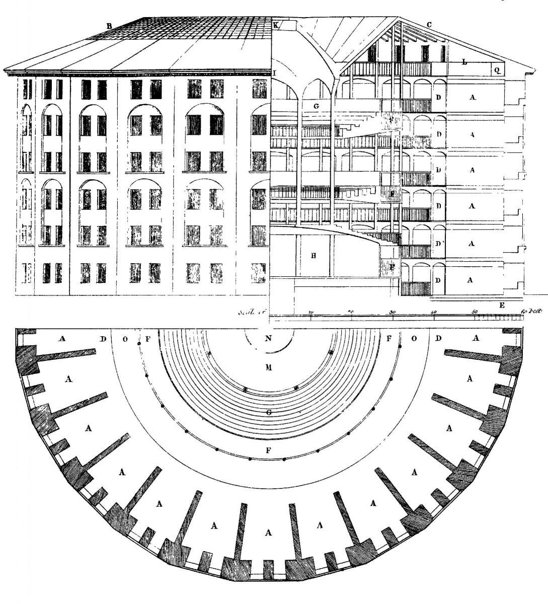 Drawing of a panopticon