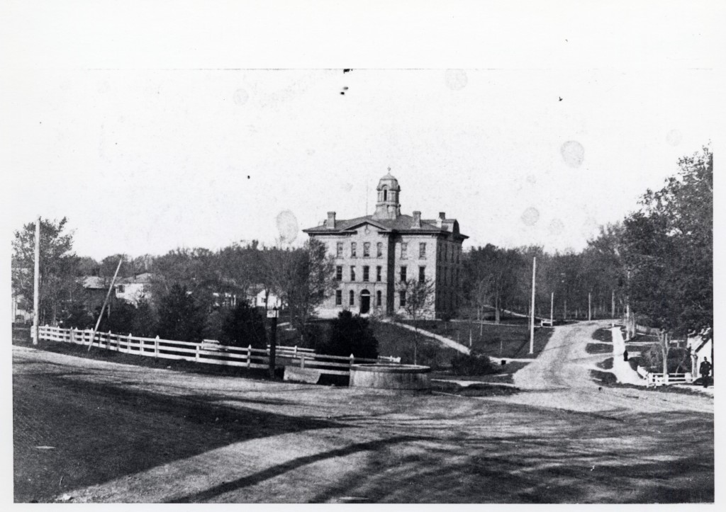The Academy Building in 1900 seen from the corner of South Main St. and Cross St.
