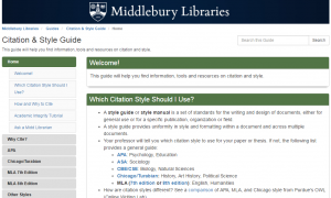 Screenshot of Citation Guide