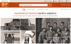 A screenshot from a digital library resource, Indigenous Peoples: North America