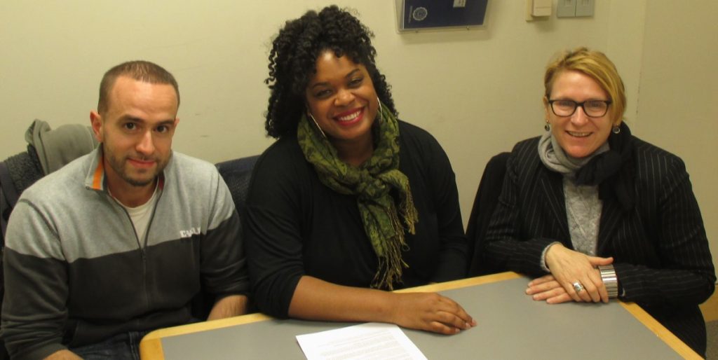 From left to right, Daniel Silva, Katrina Spencer and Lauries Essig