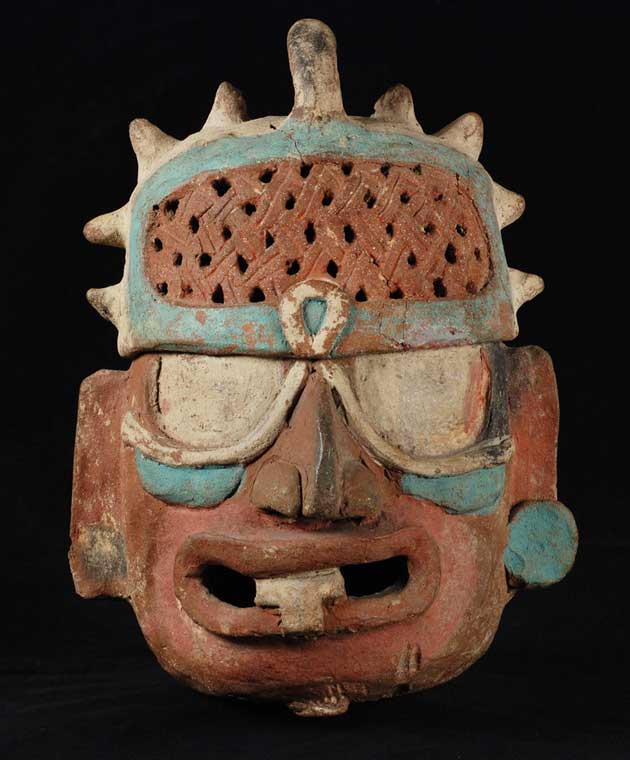 Incense Burner and Lid in the Form of a Deity Head, Aintun Cave System, Sepacuite Valley, Guatemala