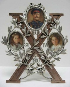 Picture frame celebrating the tenth wedding anniversary of Grand Duke Georgii Mikhailovich and Grand Duchess Maria Georgievna