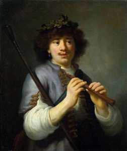 Govaert Flinck, Rembrandt as Shepherd with Staff and Flute
