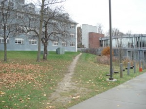 Dirt path behind Allen Hall