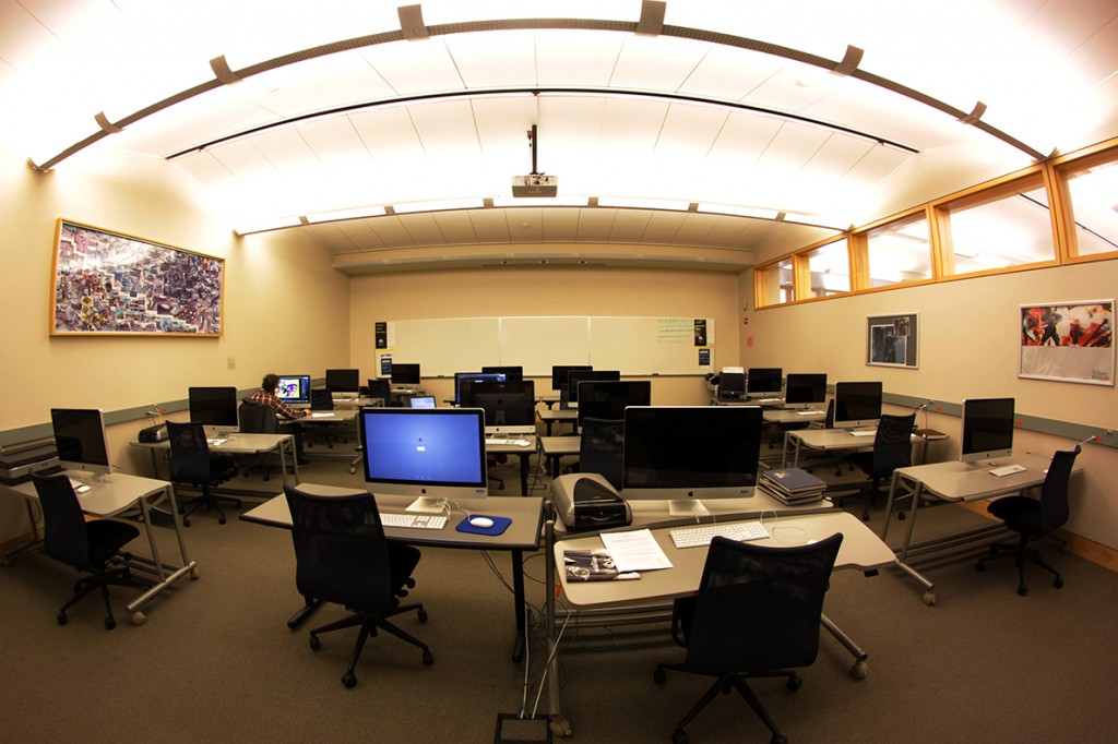 Wilson Media Lab in the Davis Family Library. Home to the Digital Media Tutor program.