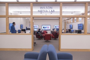 Wilson Media Lab in the Davis Family Library. Renovated in the summer of 2015.