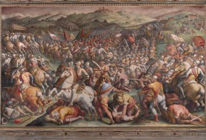Vasari's Battle of Marciano. http://upload.wikimedia.org/wikipedia/commons/b/ba/Giorgio_Vasari_-_The_battle_of_Marciano_in_Val_di_Chiana_-_Google_Art_Project.jpg