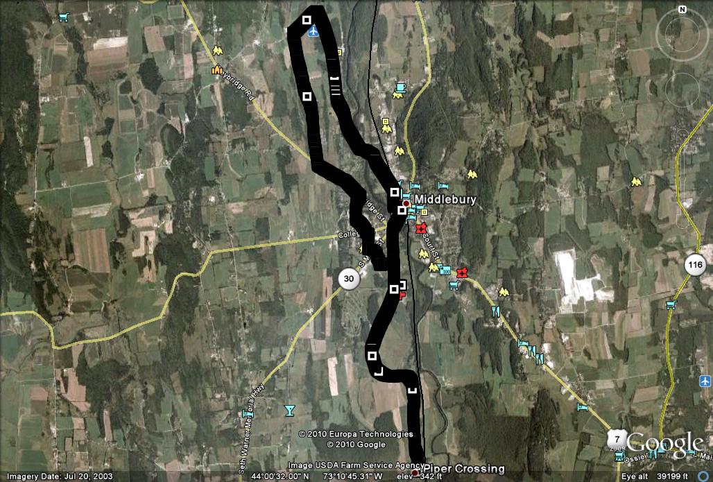 Google Earth of Race Route