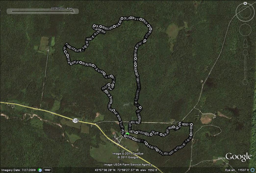 Google Earth of the Breadloaf Run