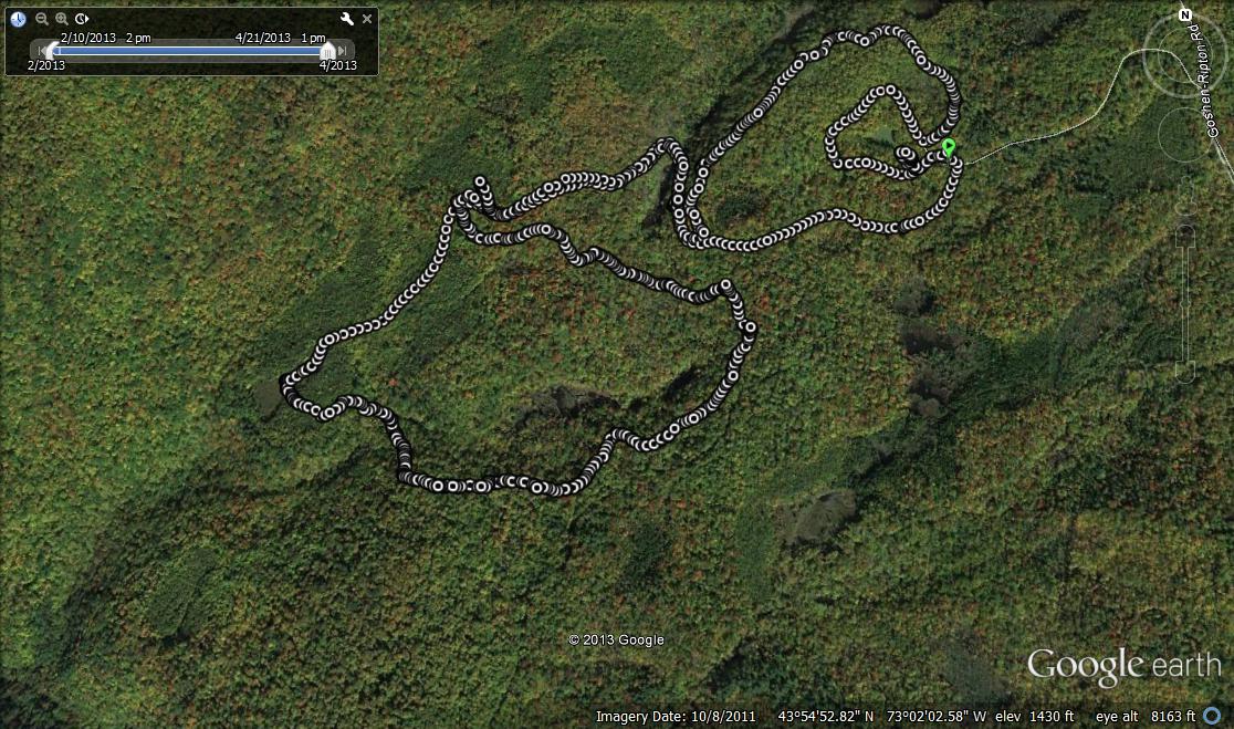 Google earth of keewaydin trail