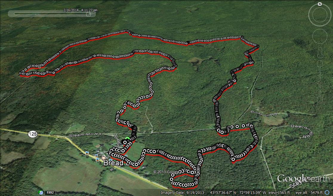 Google Earth Projection of the Ski Tour