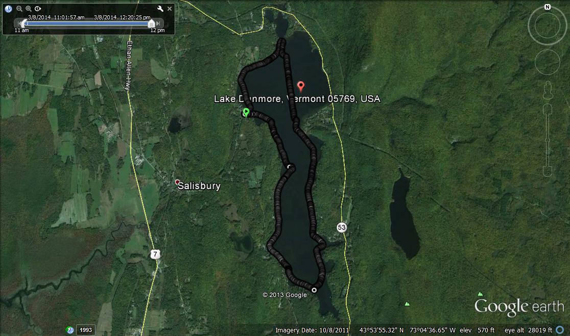 Google of Lake Dunmore Ice Run