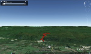 Google Earth projection of Abbey Pond Trail