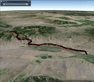 Google Earth of Big Sky Marathon, Looking West
