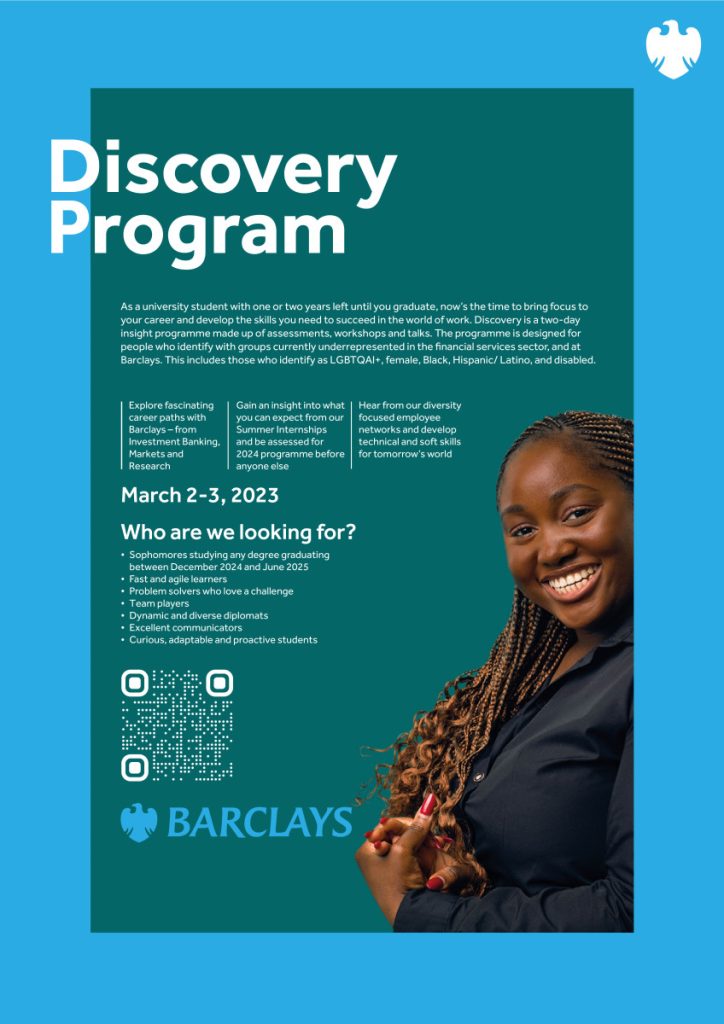 Barclays Discovery Program Flyer
