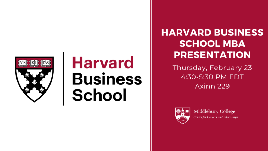 Harvard Business School crimson and black shield logo.