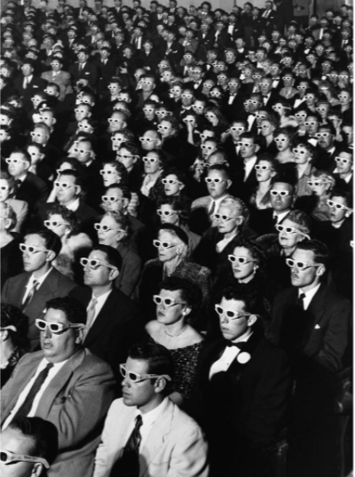 photo of 3D moviegoers, 1952