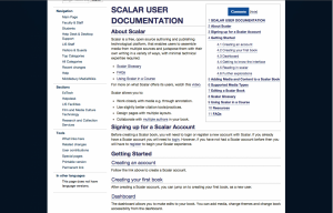 This is a screenshot of the Scalar Documentation that I worked on last summer with Alicia Perker.
