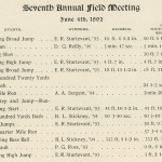 Results of Field Day events, June 4, 1892.