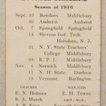 1916 MIddlebury Varsity Football schedule.
