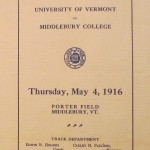 Cover of Track Meet program, May 4, 1916 -- Middlebury vs. UVM.