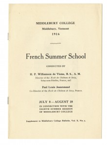 1916 French Summer School Catalog