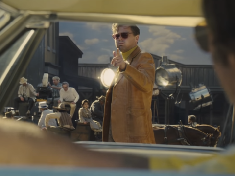 Leonardo DiCaprio on set for ONCE UPON A TIME IN HOLLYWOOD