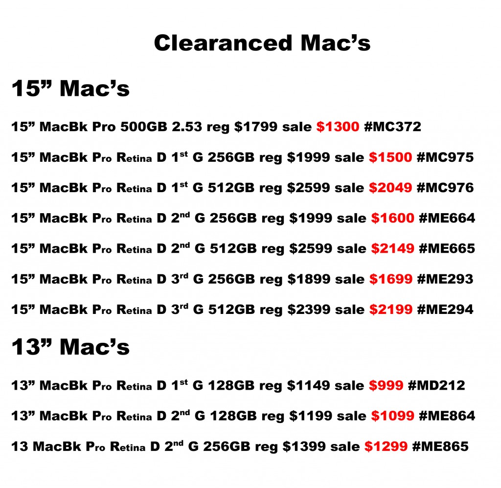 Clearanced Mac