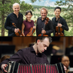 Composite image of string quartet and bandoneon players