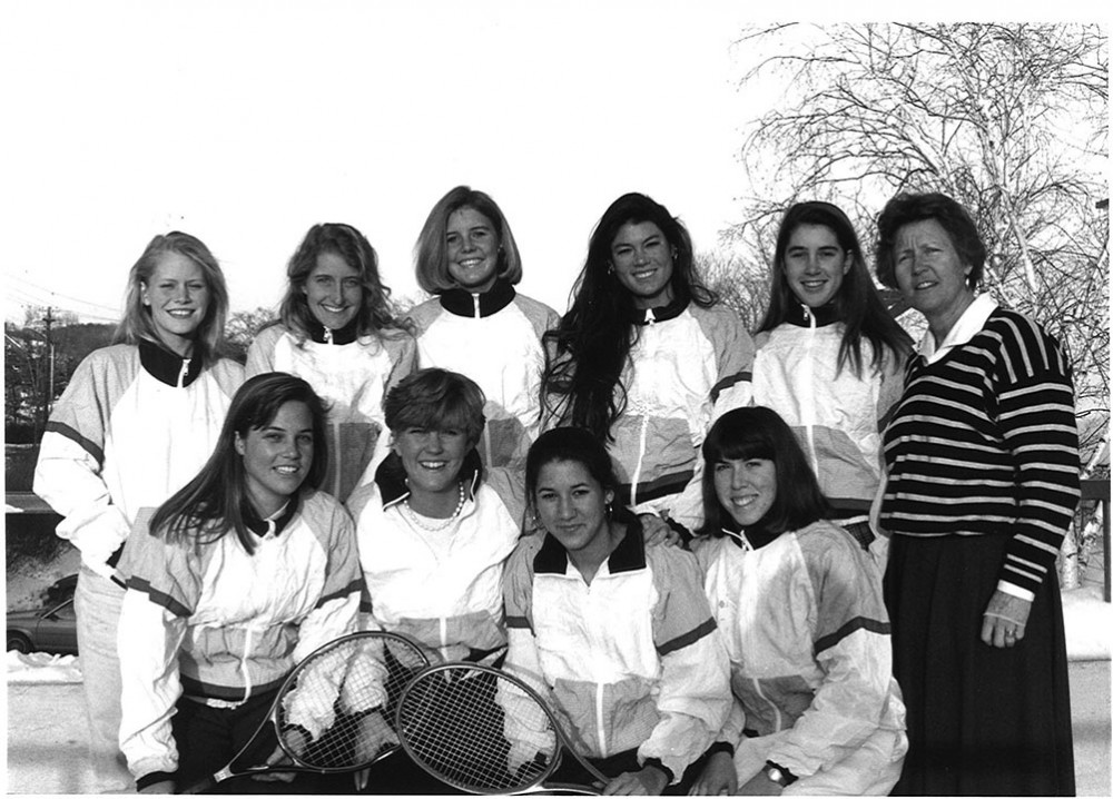 1993 Women's Tennis Team Photo with Head Coach Gail Smith