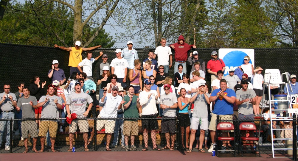 Middlebury supporters at the 2004 NCAA Final at Bates