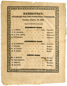 Program from 1825