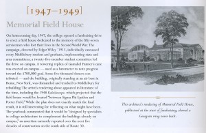 A history of the field house and pictures of it's planning and construction. 